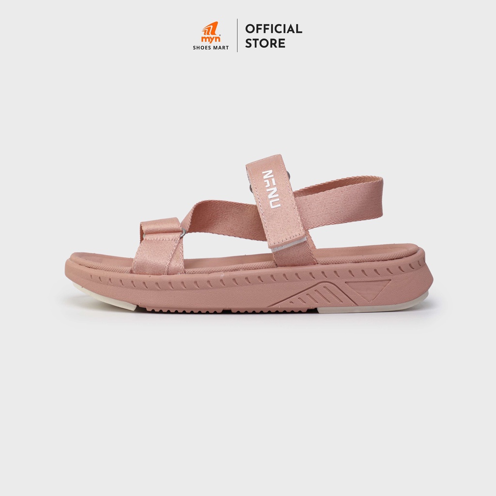Giày Sandal Nữ Nanu 08 - All Pink - Quai chéo, màu hồng bóng nhẹ