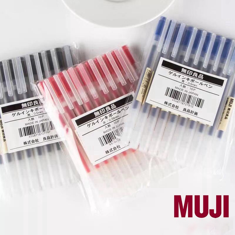 Bút Gel MUJI 0.5mm (Đen Xanh Đỏ)