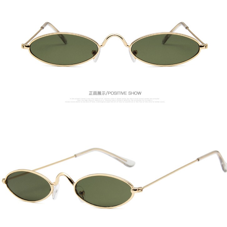 Kính mát nữ gọng kim loại hình oval nhiều màu chống tia UV