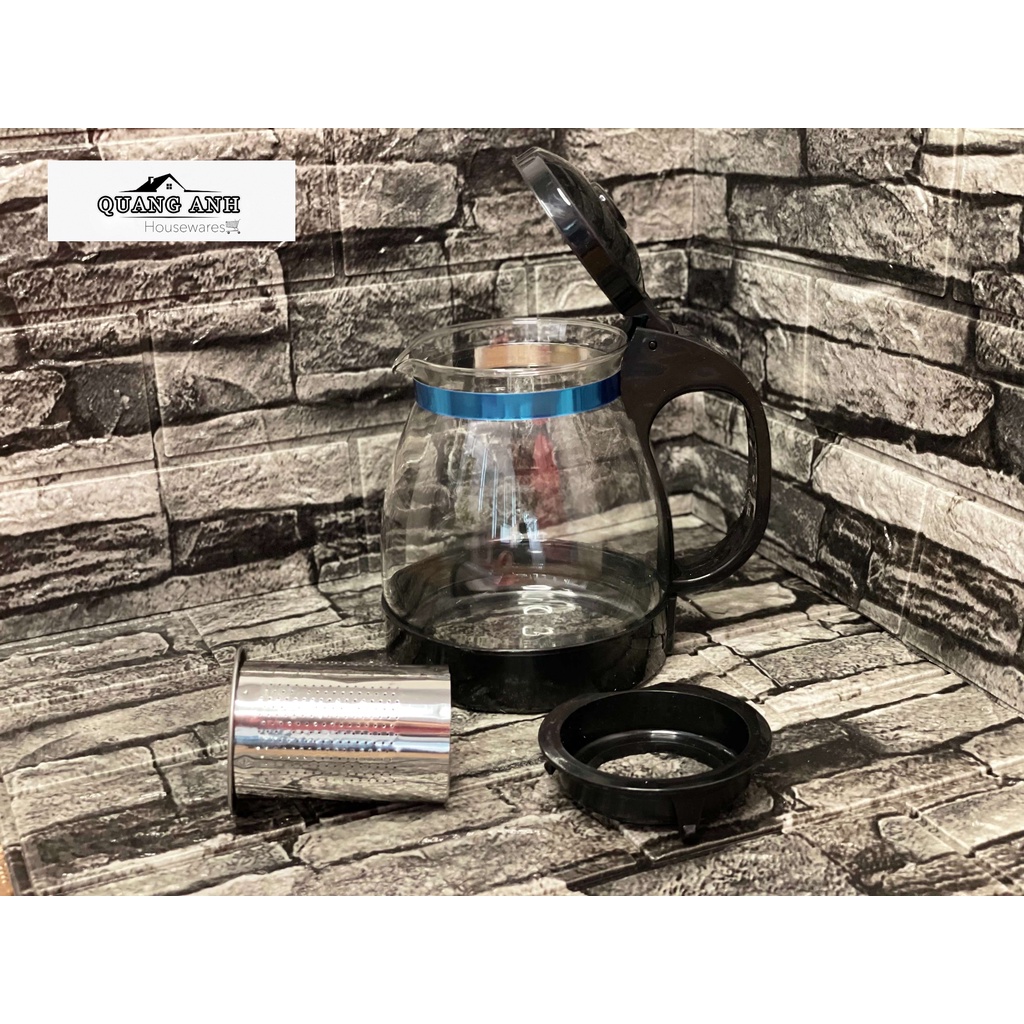 Ấm pha trà thủy tinh có lõi lọc 1500ml