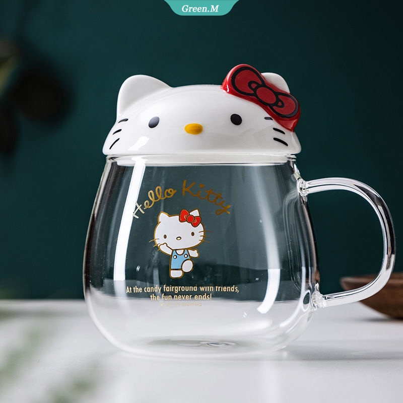 Cốc Thủy Tinh Uống Sữa/Nước Ép/Nước Ép Trái Cây In Hình Nhân Vật Cinnamoroll Dễ Thương Dung Tích 400ML