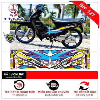 Tem rời dán xe wave nhỏ đời đầu Class tím xanh - Bi Decal