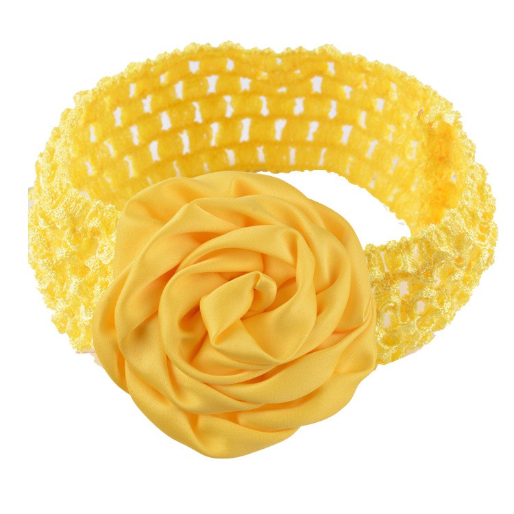 Băng đô co giãn hình bông hồng satin retro cho trẻ em