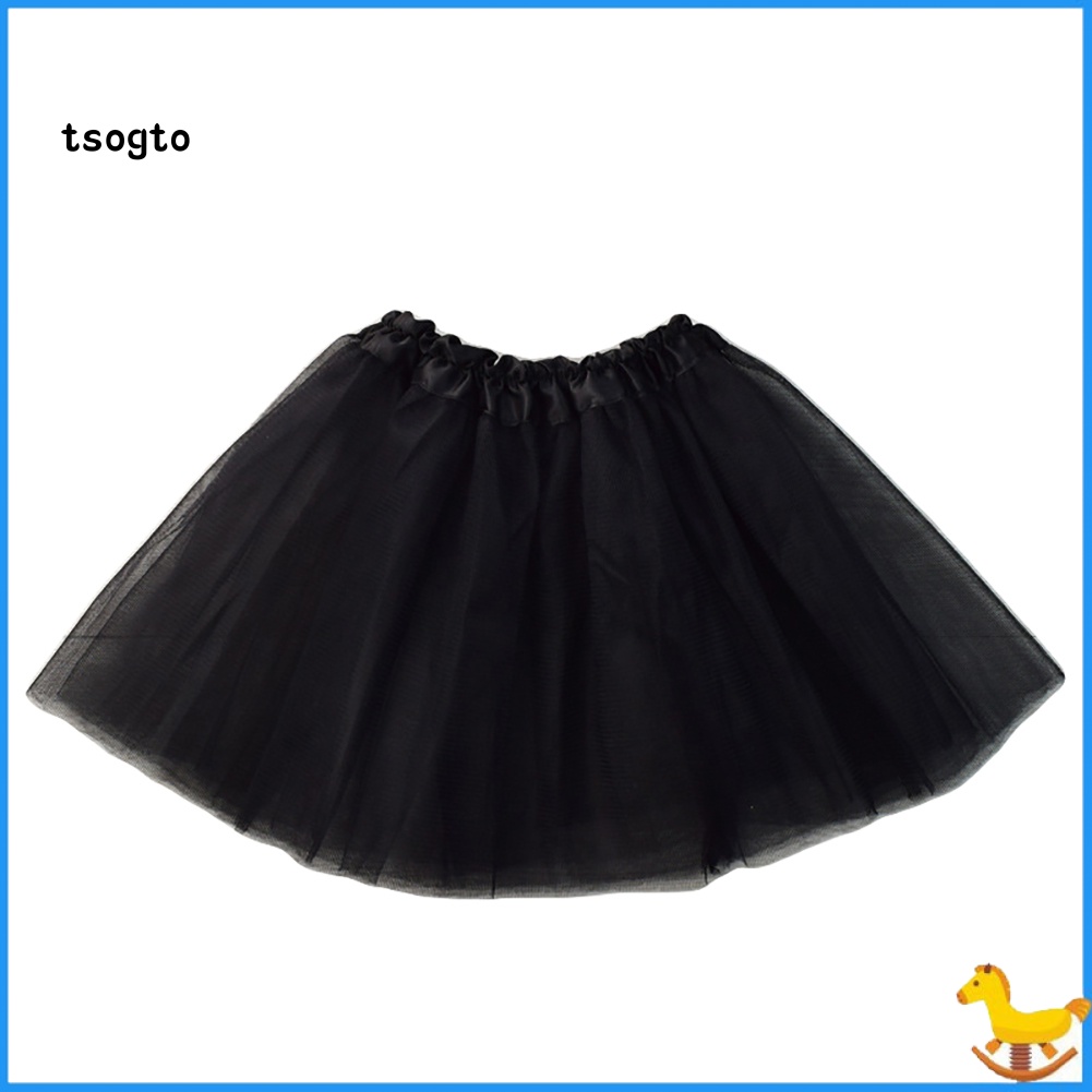 Chân Váy Tutu Công Chúa Múa Ballet Phối Dây Thun 3 Lớp Co Giãn Cho Bé Gái