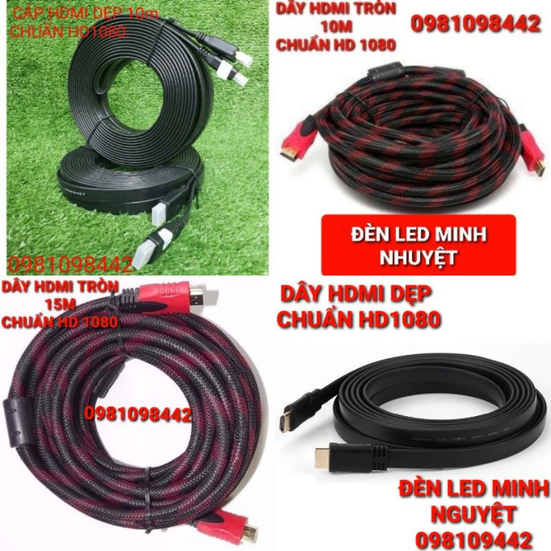DÂY CÁP HDMI DẸP TRÒN 10m/15m/20m CHUẨN HD1080