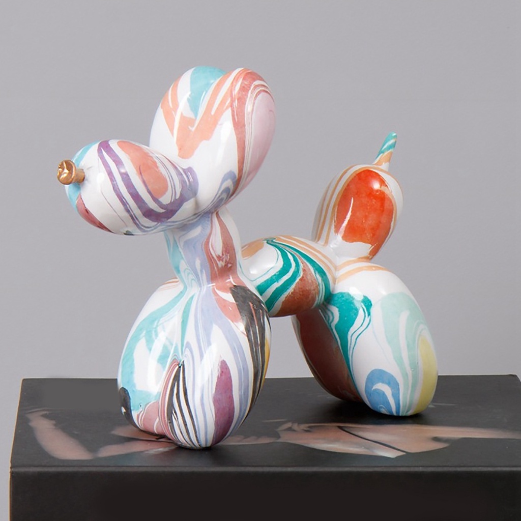 Tượng Cún Bong Bóng Bằng Nhựa Resin Trang Trí Phòng Khách Nghệ Thuật