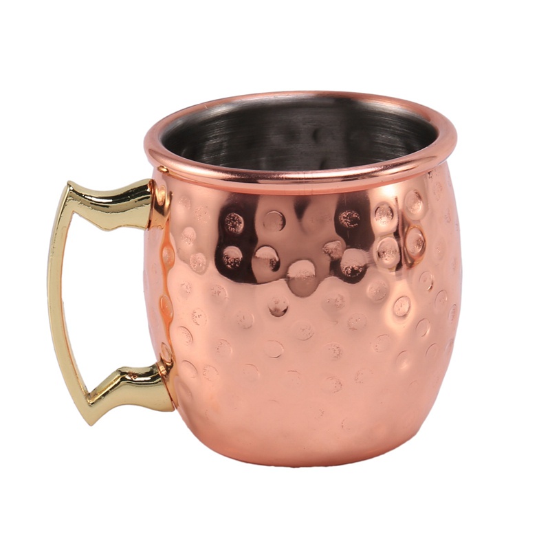 Set 4 Cốc Sứ Mini Bằng Thép Không Gỉ Mạ Đồng 2 Chế Độ