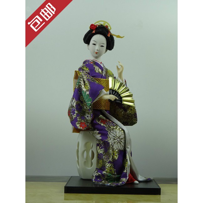 Búp Bê Geisha Mặc Kimono Lụa Kiểu Nhật Bản Dùng Trang Trí Nhà Cửa