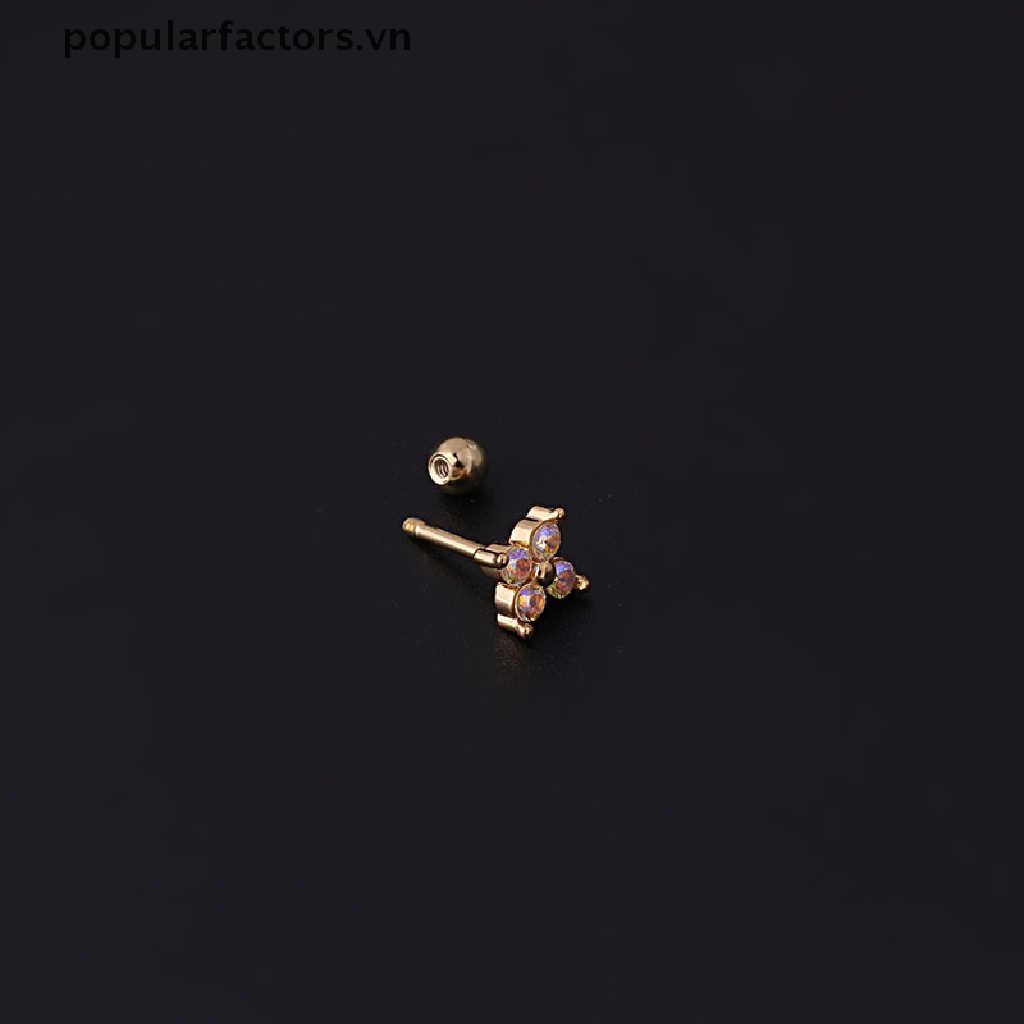 Khuyên tai helix bằng inox hình hoa phong cách sang trọng