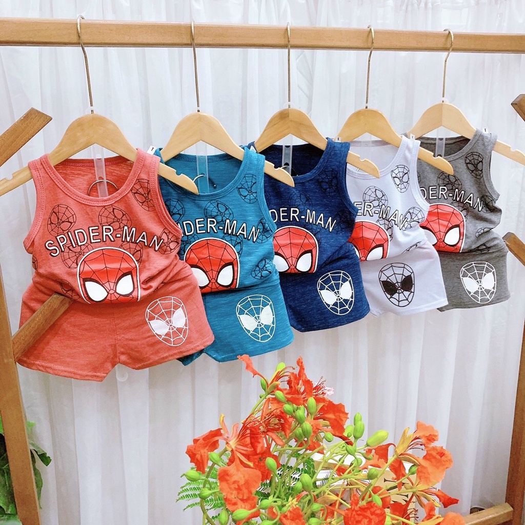 Bộ ba lỗ spider man cho bé trai từ 8-18 kg