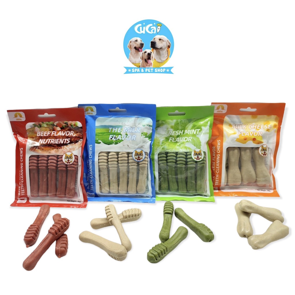 Xương gặm bàn chải sạch răng 90g cho chó, xương cho chó gặm giúp chắc khỏe răng và bổ sung canxi - Củ Cải Pet Shop