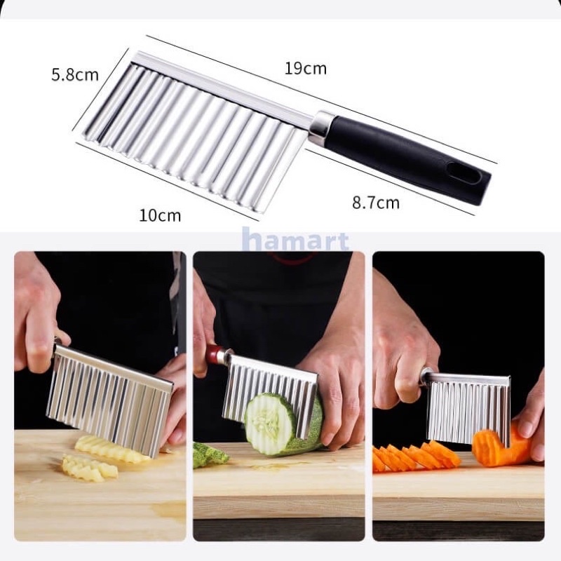 Dao thái cắt tạo hình lượn sóng rau củ quả cho bé ăn dặm BLW