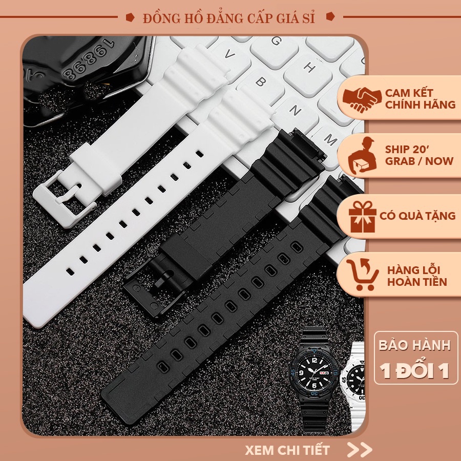 Dây đồng hồ cao su cho dòng Casio Mrw-200H Mrw200H Mrw 200 Mrw 200h CAO CẤP