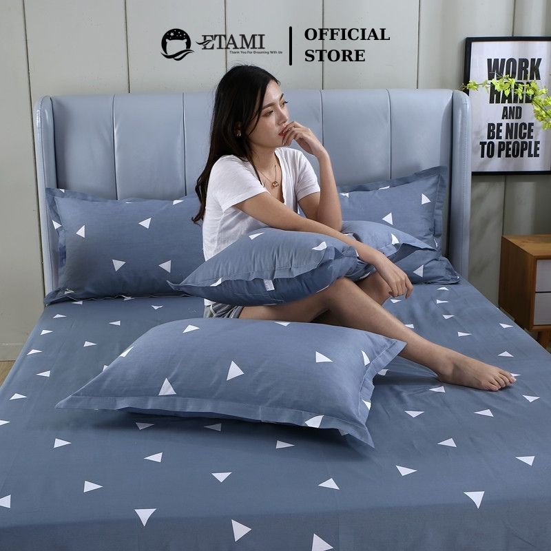 [Mã BMLT30 giảm đến 30K đơn 299K] Vỏ gối nằm cotton ETAMI tam giác ghi 45x65 thiết kế mềm mịn