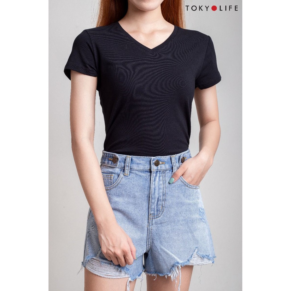 Áo T-Shirt Nữ TOKYOLIFE cổ tim G1/I9TSH500G | BigBuy360 - bigbuy360.vn