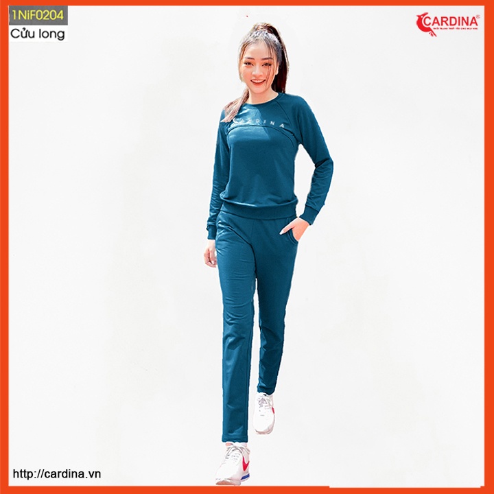 Bộ nỉ nữ CARDINA chất cotton da cá cao cấp dáng thể thao năng động trẻ trung