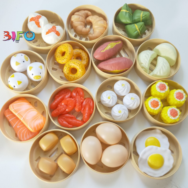 Bộ đồ chơi nấu ăn nhiều chi tiết y như thật Dimsum, pizza