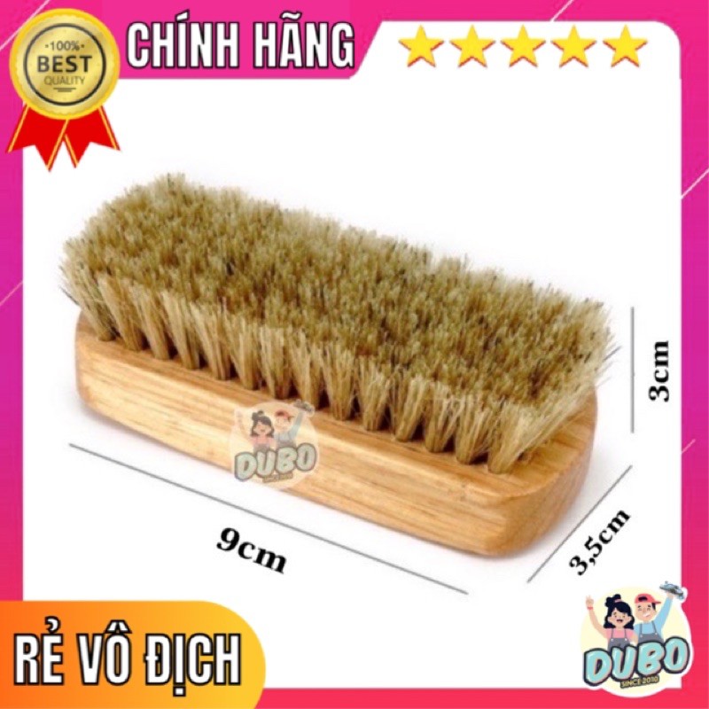 [HÀNG CHUẨN] Bàn Chải Lông Heo Rừng Cán Gỗ Sồi Tự Nhiên (Vệ sinh đồ da, giày, túi... mọi chất liệu)