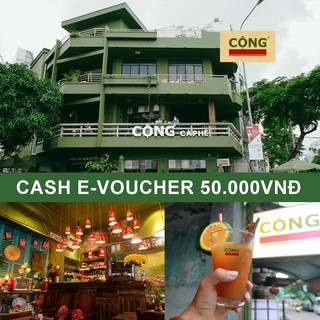 TOÀN QUỐC [E-VOUCHER] 1 MÃ GIẢM GIÁ 50.000VNĐ TẠI CỘNG CÀ PHÊ - ÁP DỤNG 12 CHI NHÁNH