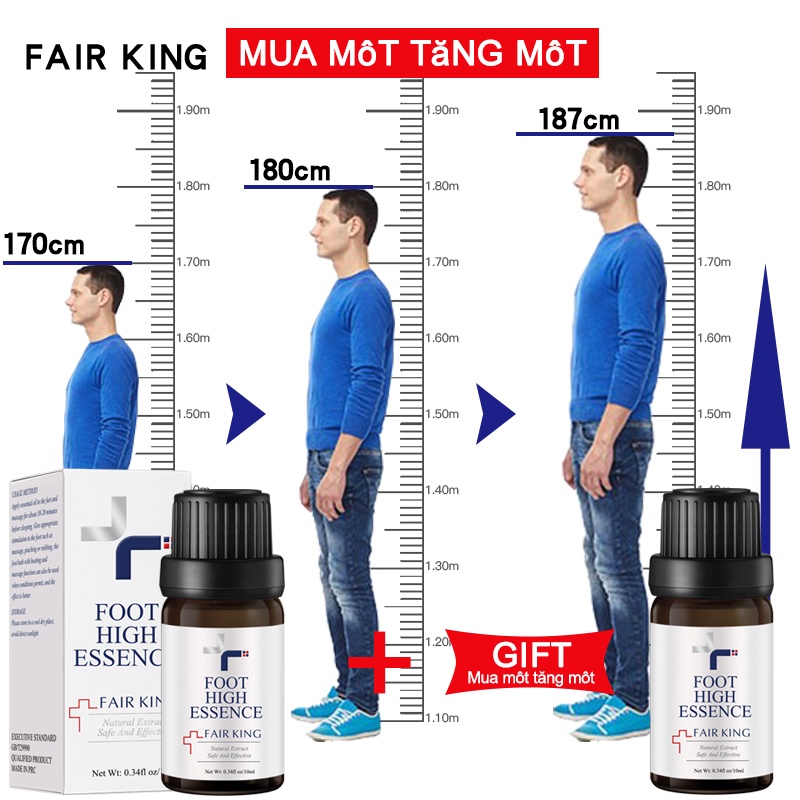 FAIR KING Thực vật Tăng Chiều cao Chân Tinh chất Tăng trưởng Cao Thúc đẩy Chăm sóc Cơ thể Tinh chất Làm dịu Sức khỏe Bàn chân Chăm sóc Da Tinh chất Tăng trưởng Xương
