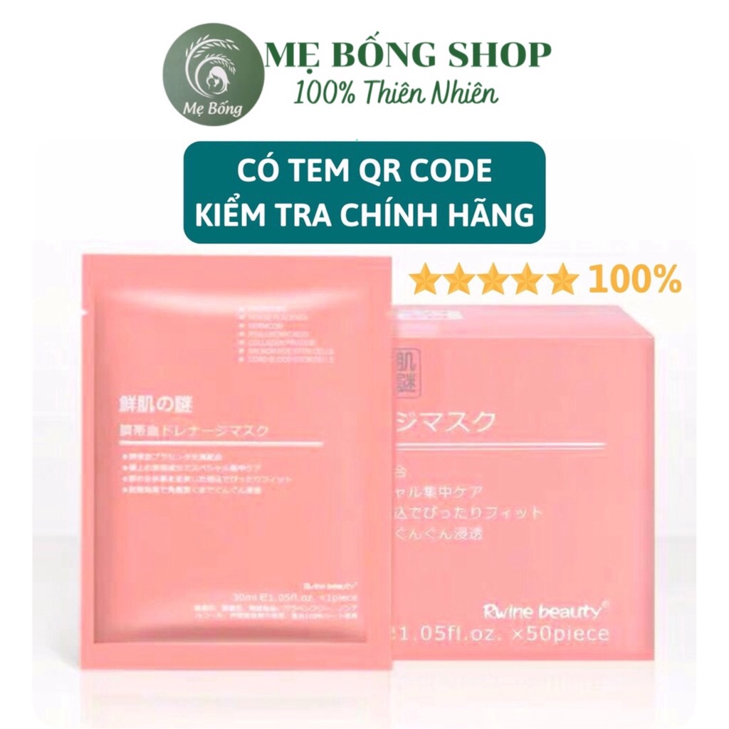 Mặt nạ nhau thai cừu cuống rốn tế bào gốc Nhật Bản Rwine Beauty dưỡng da, cung cấp độ ẩm, tái tạo collagen hộp 50 miếng