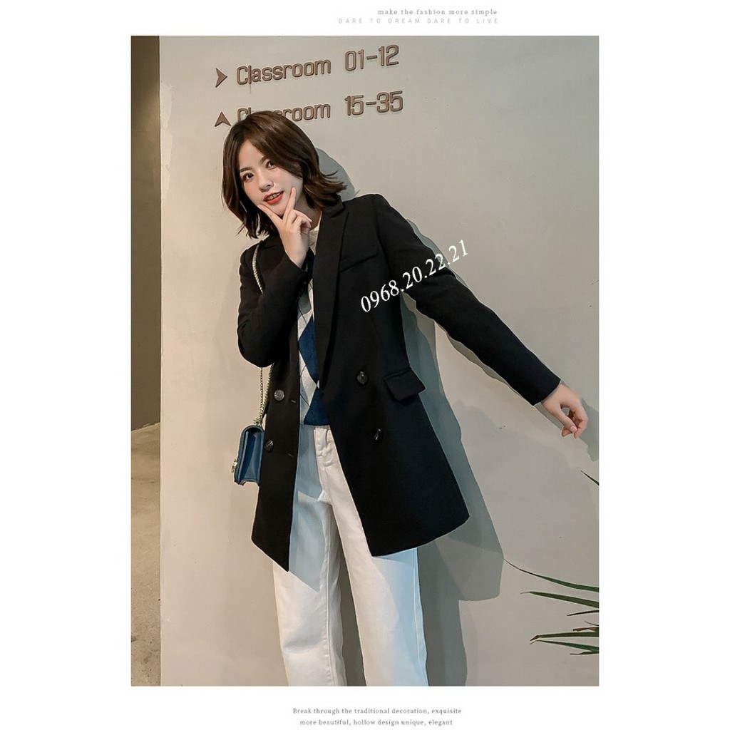 [Mã WASTMAY giảm 15% tối đa 30K đơn 150K] áo vest nữ dáng dài đính khuy tay chất vải cao cấp | BigBuy360 - bigbuy360.vn