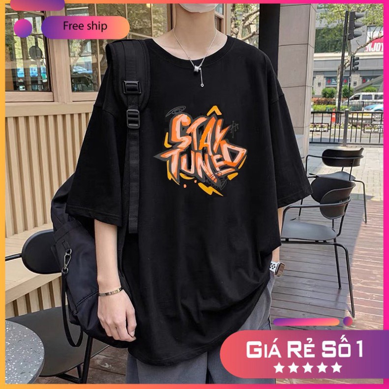 Áo thun nam nữ unisex tay lỡ STAY TUNED, áo phông COTTON tay lỡ unisex form rộng oversize streetwear STD-TREND