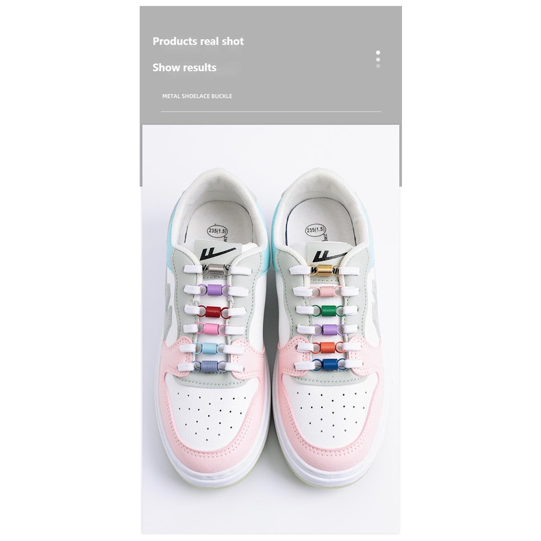 1 Cặp Phụ Kiện Trang Trí Giày Thể Thao Bằng Kim Loại Nhiều Màu Sắc