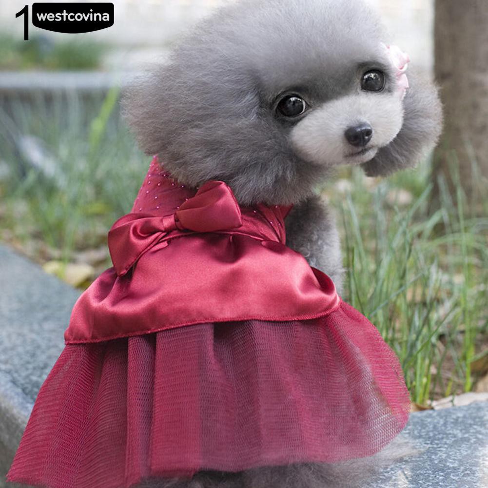 Đầm Xoè Phối Nơ Dễ Thương Cho Thú Cưng