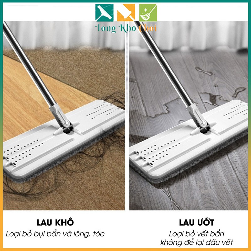 Bộ cây lau nhà tự vắt thông minh xoay 360 độ chính hãng Pulito, Cây lau nhà tự vắt tiện lợi kèm thùng tròn LS-CKT-TT