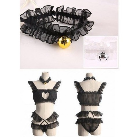 Set mèo con cosplay tơ lụa Nhật Bản màu đen/trắng cosplay sexy hàng cao cấp 10033 ẢNH CHỤP THẬT PHÍA SAU | BigBuy360 - bigbuy360.vn