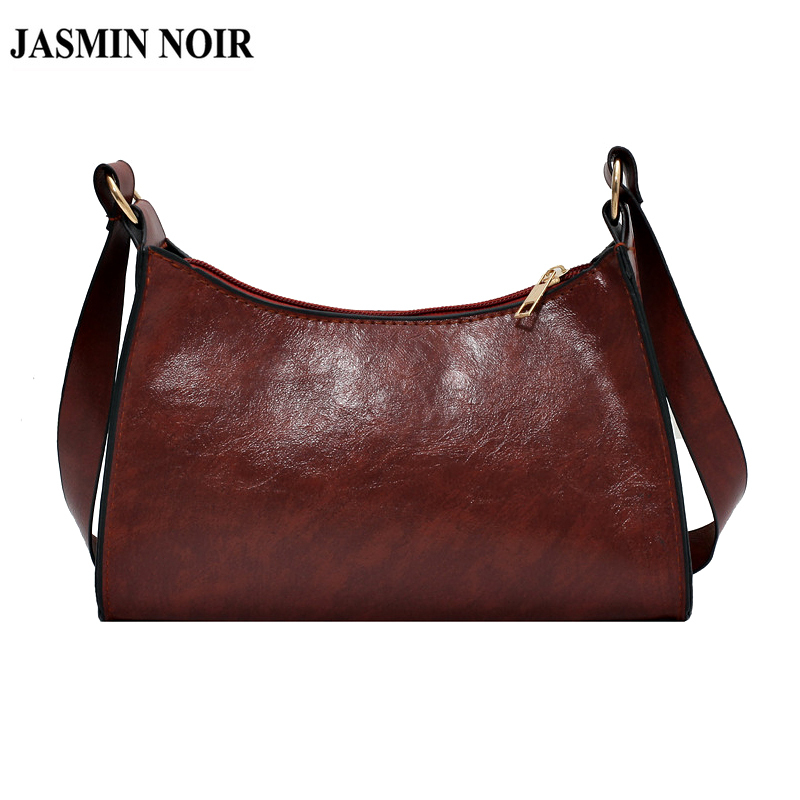 Túi xách JASMIN NOIR da PU dáng nhỏ phong cách retro đơn giản có dây đeo cho nữ