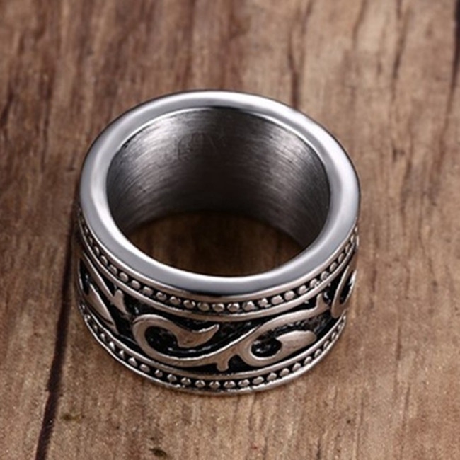 Nhẫn Thép Titan Họa Tiết Phụ Kiện Thời Trang Cho Nam 7-12