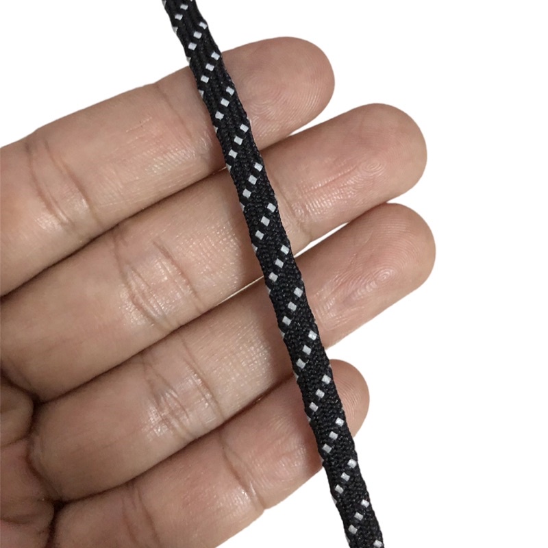 10 mét - Dây Dù 5mm dẹp dệt ống phối chấm phản quang chắc chắn dùng làm macrame, căng lều, trang trí