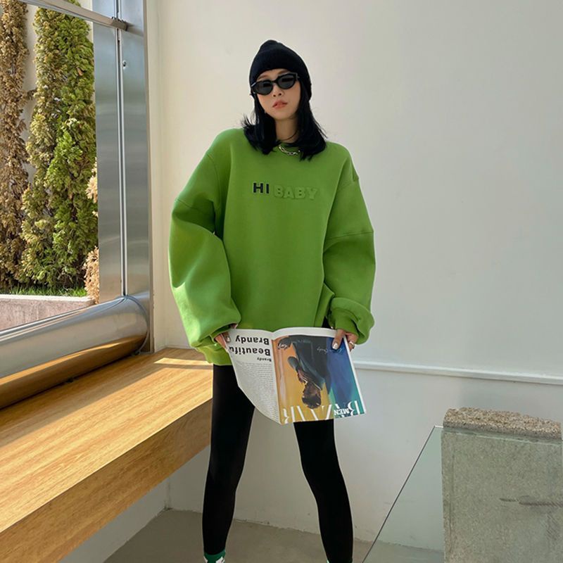 Áo Hoodie Bằng Vải Nỉ Mỏng Dáng Rộng In Chữ Phong Cách Thời Trang Mùa Thu 2022 Mới