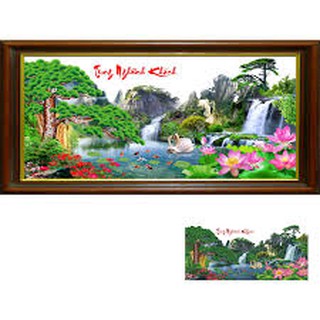 Tranh chấm hạt đính đá chấm đá tranh cườm TÙNG NGHÊNH KHÁCH VS207