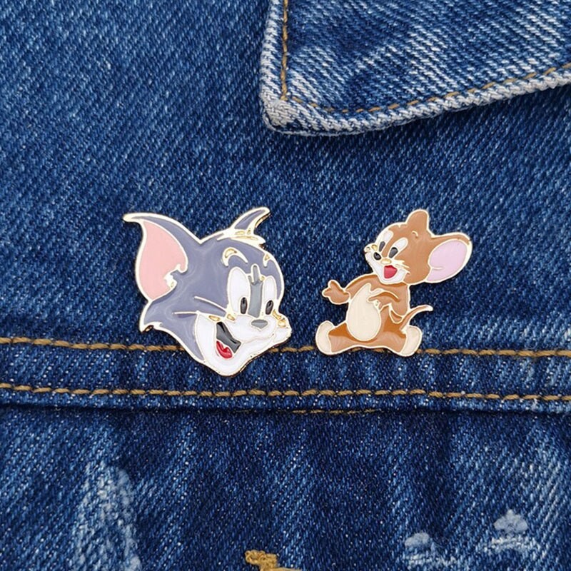 Pin cài áo Mèo chuột Tom and Jerry - GC244