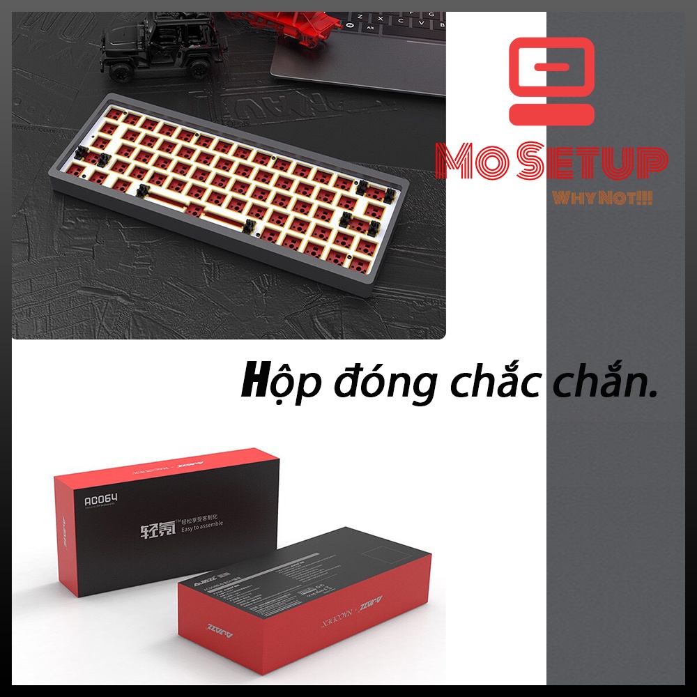 AC064 - KIT bàn phím cơ Nhôm CNC - Ajazz AC064 - Hotswap và 3 chế độ kết nối