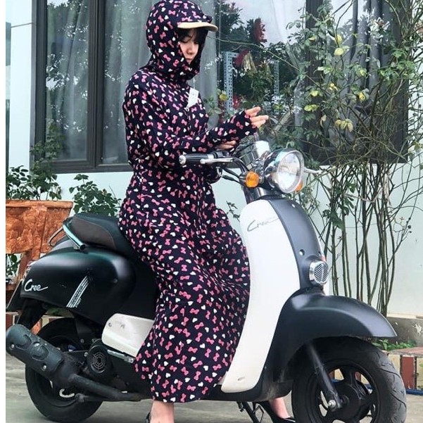 Áo chống nắng nữ toàn thân lanh nhung - Hàng cao cấp 2 lớp họa tiết | BigBuy360 - bigbuy360.vn
