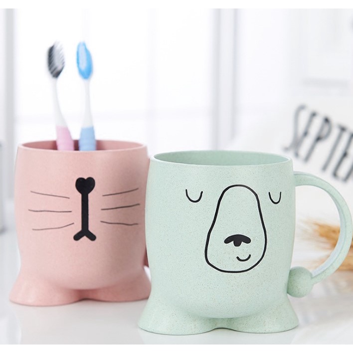 Cốc súc miệng đánh răng in họa tiết hoạt hình đơn giản cho học sinh Cốc đánh răng bằng nhựa họa tiết hoạt hình dễ thương Cốc đánh răng bằng nhựa hình các con vật hoạt hình dễ thương