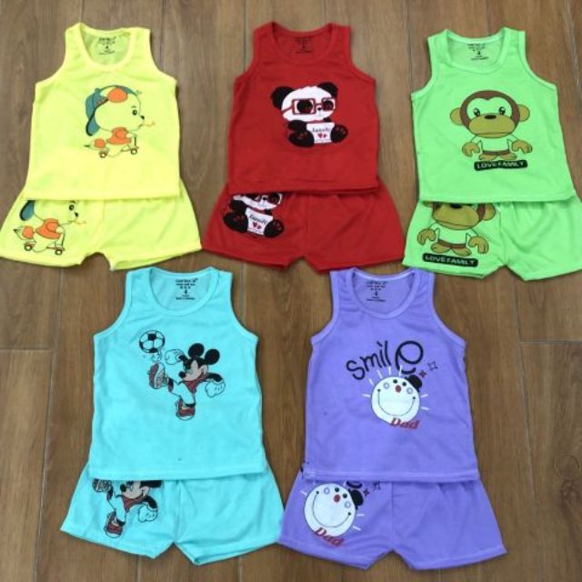 Set 5 bộ cotton đùi cho bé