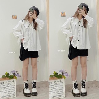 [Mã giảm 10K đơn 0Đ] Áo sơ mi trắng cổ bèo A15