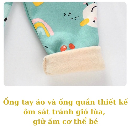 Bộ nỉ bông cho bé trai, bé gái chất nỉ lót nhung siêu đẹp siêu ấm Xuân Cường Kids size từ 8 đến 16kg