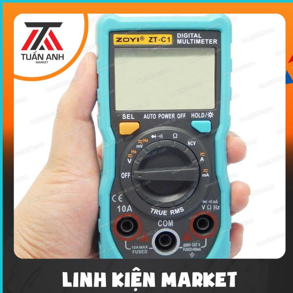 Đồng hồ vạn năng kỹ thuật số Zotek Zoyi Zt-C1 Multimeter bỏ túi đa chức năng đo AC/DC ôm Hz, rò nguồn điện