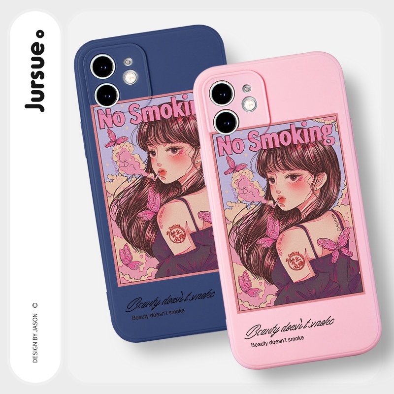 Ốp lưng JURSUE chống bẩn hoạt hình dễ thương đẹp cho iPhone 13 12 11 Pro Max SE 2020 X XR XS ip 8 7 6 6S Plus kute Y199