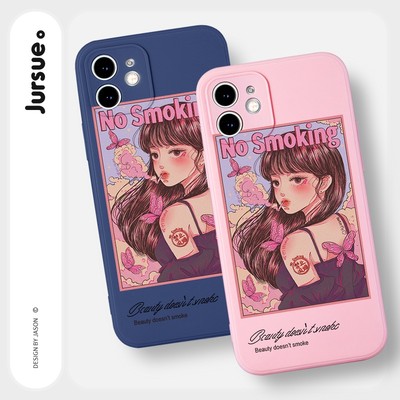 Ốp lưng JURSUE chống bẩn hoạt hình dễ thương đẹp cho iPhone 14 13 12 11 Pro Max SE 2020 X XR XS ip 8 7 6 6S Plus kute Y199
