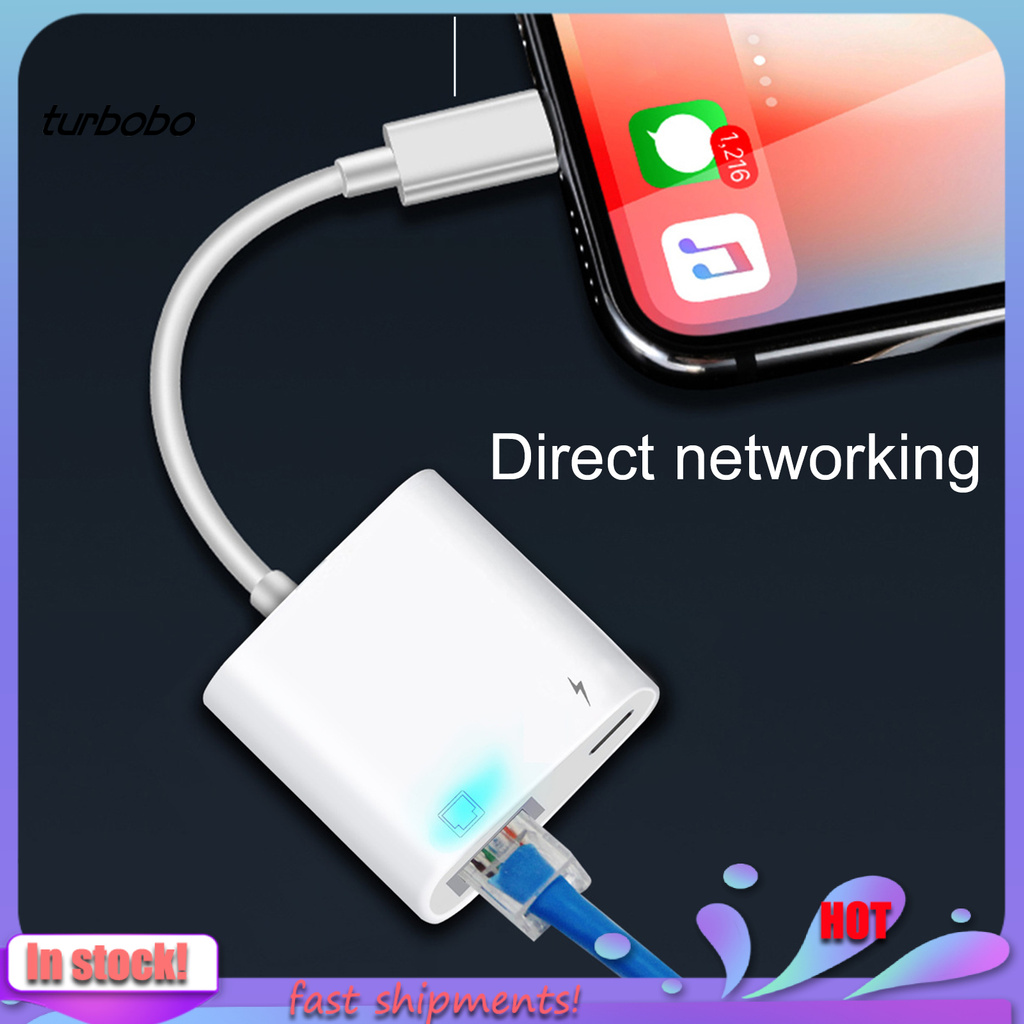 Đầu chuyển đổi Ethernet bằng ABS từ 8pin sang RJ45 thích hợp cho thiết bị Apple