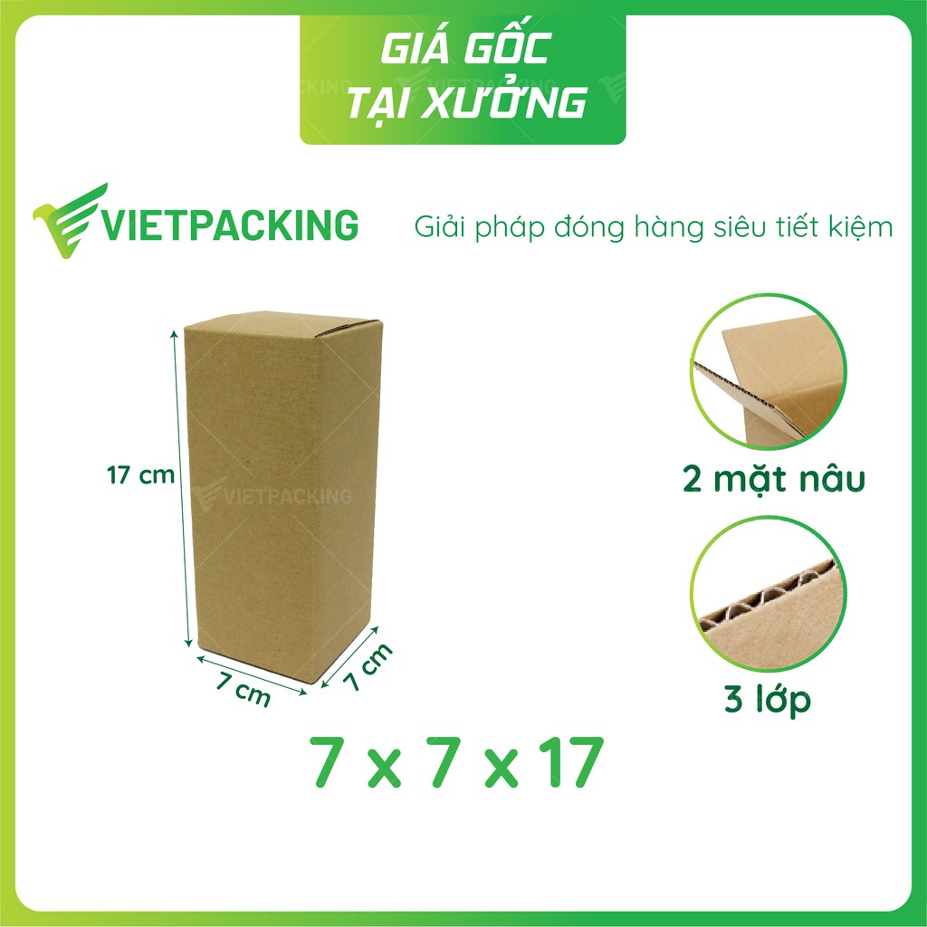 7x7x17 - 50 hộp carton dáng đứng cao đựng mỹ phẩm V007