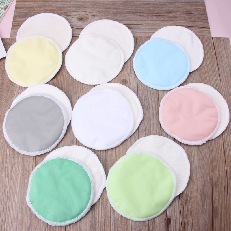 Bộ 2 Miếng Đệm Ngực Bằng Tre Chống Thấm Nước Có Thể Giặt Sạch Tiện Dụng Cho Mẹ Bỉm Sữa