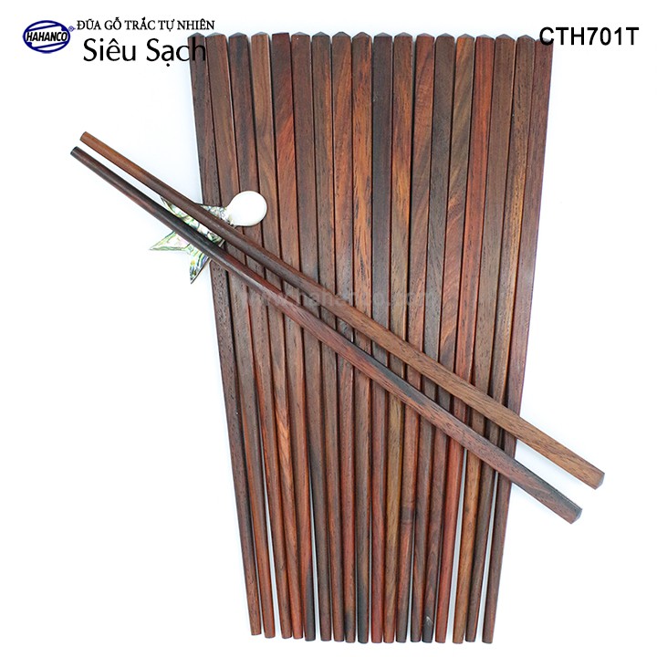 Đũa gỗ Trắc Việt Nam vân đẹp, tặng kèm hộp đẹp - CTH701T - (Hộp 10 đôi rất đẹp) gỗ Trắc tự nhiên - Chopstick of HAHANCOĐ
